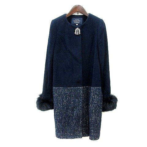 ジャスグリッティー JUSGLITTY ノーカラーコート 総裏地