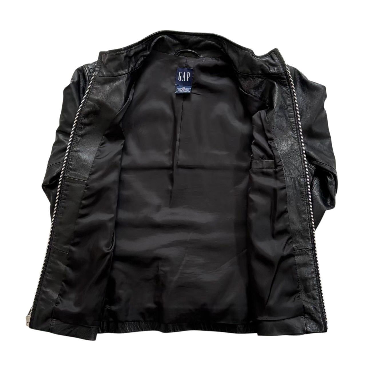 GAP ギャップ レザージャケット 黒 シングルライダー アウター