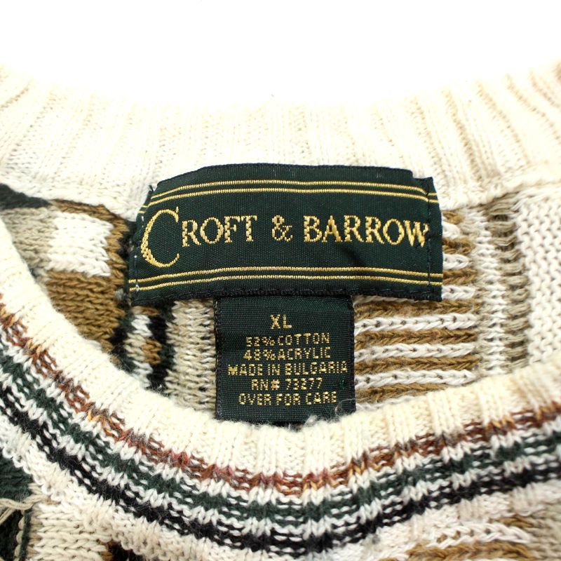 90s vintage CROFT&BARROW 3D ニットセーター メンズ 表記XL