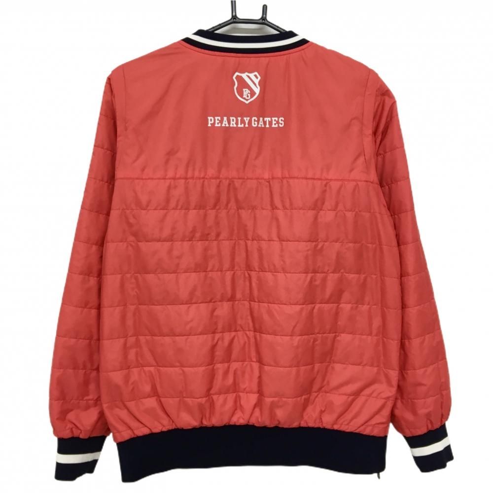 超 パーリーゲイツ 中綿リバーシブル2WAYスニード レッド×ネイビー 袖着脱可 ブルゾン レディース 2 L ゴルフウェア PEARLY GATES