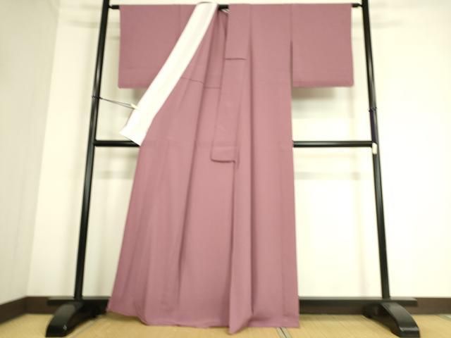 平和屋着物▽色無地　単衣　長春色　洗える着物　鬼しぼ縮緬　未使用　DAAS0728az 平和屋着物▽色無地 単衣 長春色 洗える着物 鬼しぼ縮緬 未使用