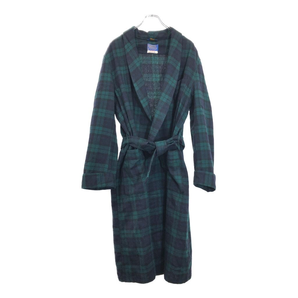 70年代 USA製 PENDLETON ペンドルトン ウールガウン ヴィンテージ ブラックウォッチ グリーン(メンズ L)中古 古着 v2059 70年代 USA製 PENDLETON ペンドルトン ウールガウン ヴィンテージ
