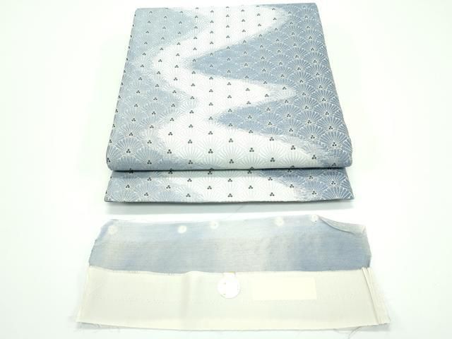 平和屋着物 上 西陣の老舗アート裕 津村織物 二代目 津村千太郎 両面 全通柄袋帯 唐織 藍染 証紙付き CZAA3907s5