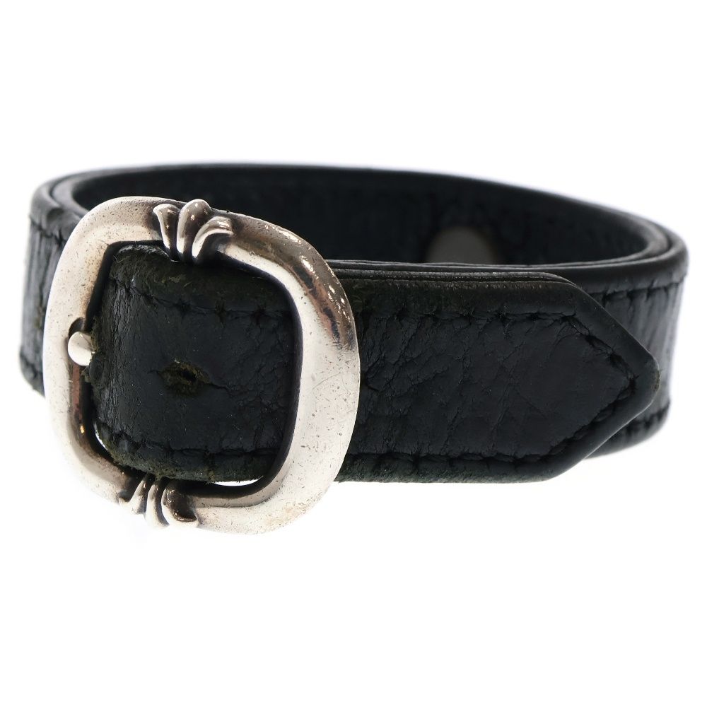 CHROME HEARTS (クロムハーツ) GUNSLINGER ガンスリンガー クロスボールレザーブレスレット ブラック