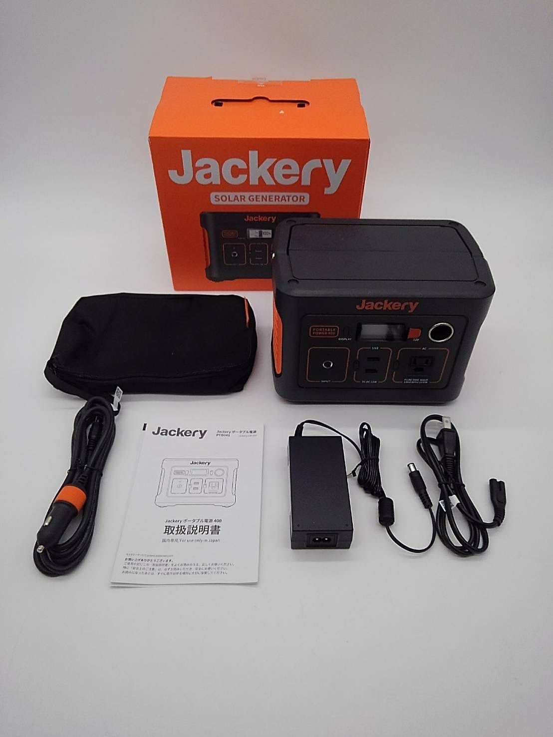H№2625 Jackery ポータブル電源 400 大容量 400Wh 家庭用 バックアップ電源 節電 停電対策 PSE認証済 純正弦波 AC 200W 瞬間最大400W |DC|USB出力 四つの充電方法 MPPT制御