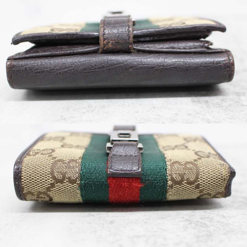 グッチ　折り財布　二つ折り財布　シェリーライン　ジャッキー　GGキャンバス　美品 jpbrands_n4054786