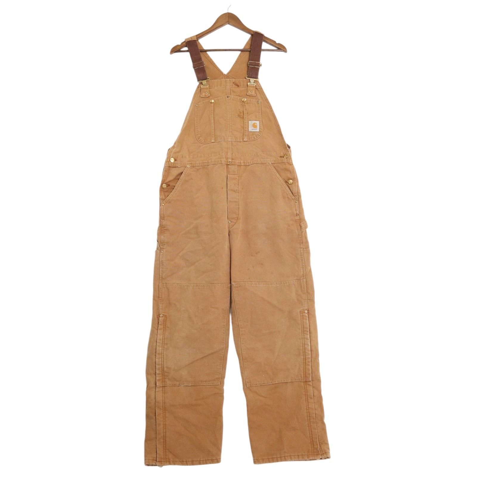 Carhartt　オーバーオール　ダブルニー Carhartt FR ビブオーバーオール ダック地 ダブルニー 紺 W34
