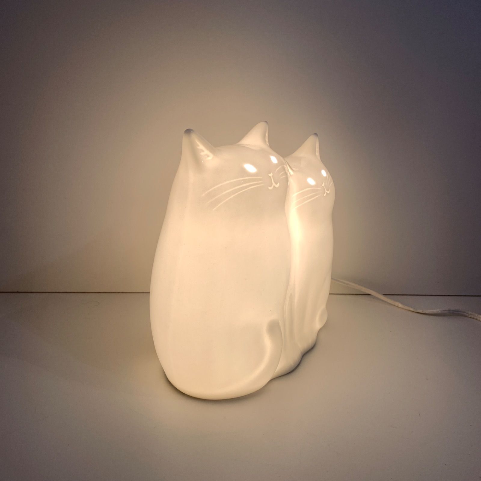 Vintage NARUMI CAT light 鳴海製陶 猫 ランプ 長島伸夫 照明