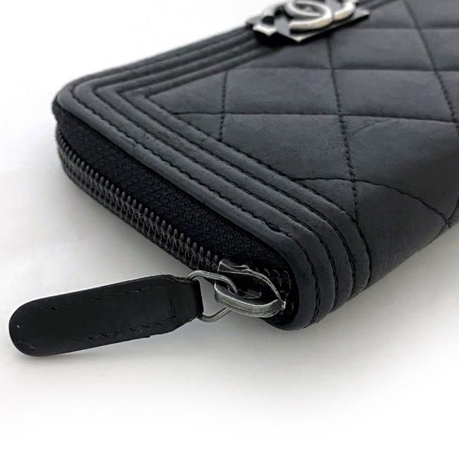 シャネル 財布 ミディアム ウォレット ブラック ボーイシャネル 美品 