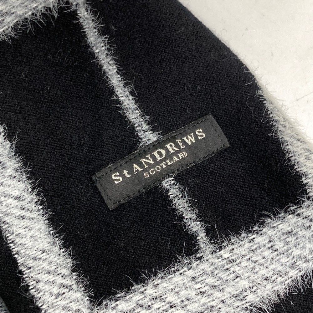 サイズ：M ST ANDREWS セントアンドリュース 2022年 ニットセーター チェック総柄 ブラック系 [240101444720] ゴルフウェア メンズ ストスト サイズ：M ST ANDREWS セントアンドリュース 2022年 ニット