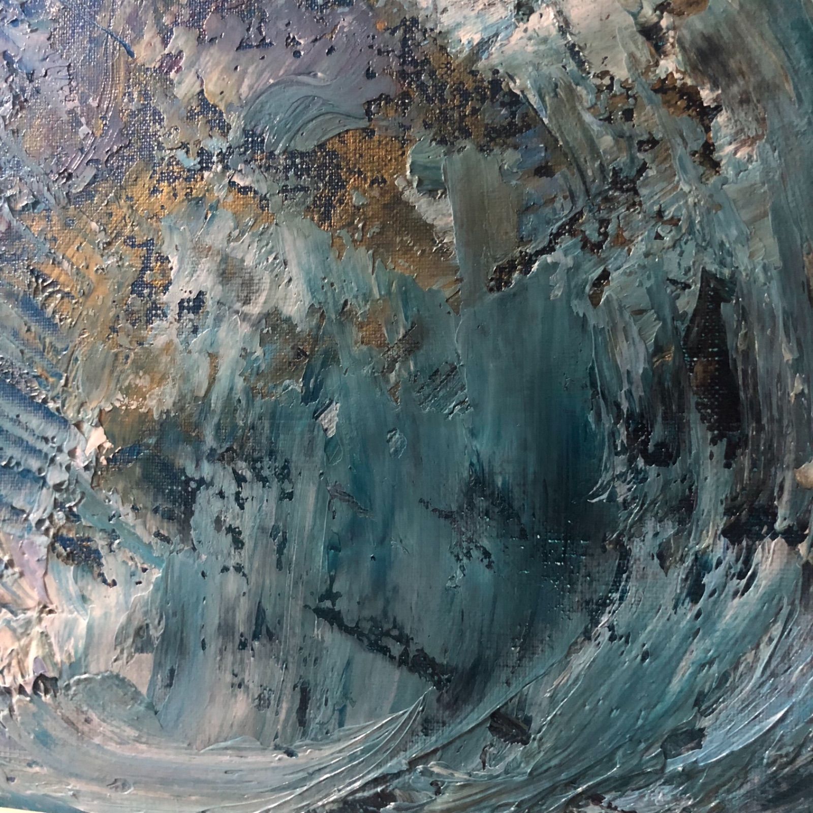 F8号 455×385ミリ 抽象画 キャンバスアート 原画 海 宇宙 空