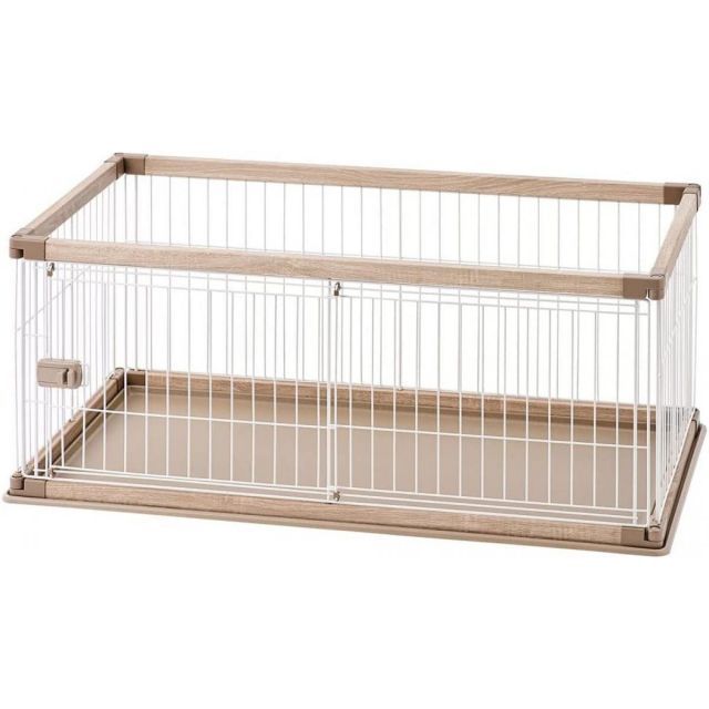 アイリスオーヤマ ウッディサークル ライトナチュラル PWSR-1260LV ロータイプ木目調 ケージ 小型犬 中型犬