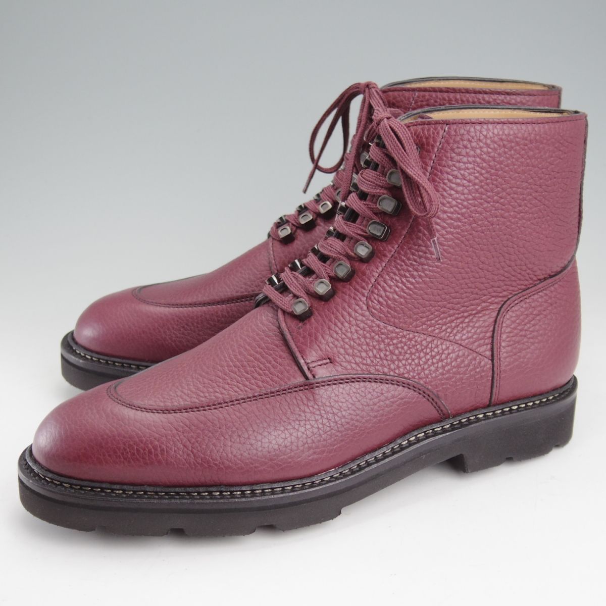ジョンロブ 6 E 定価 224 400- HELSTON レースアップブーツ 0015ラスト シボ革 RUSSET 赤茶 メンズ JOHN LOBB n 904