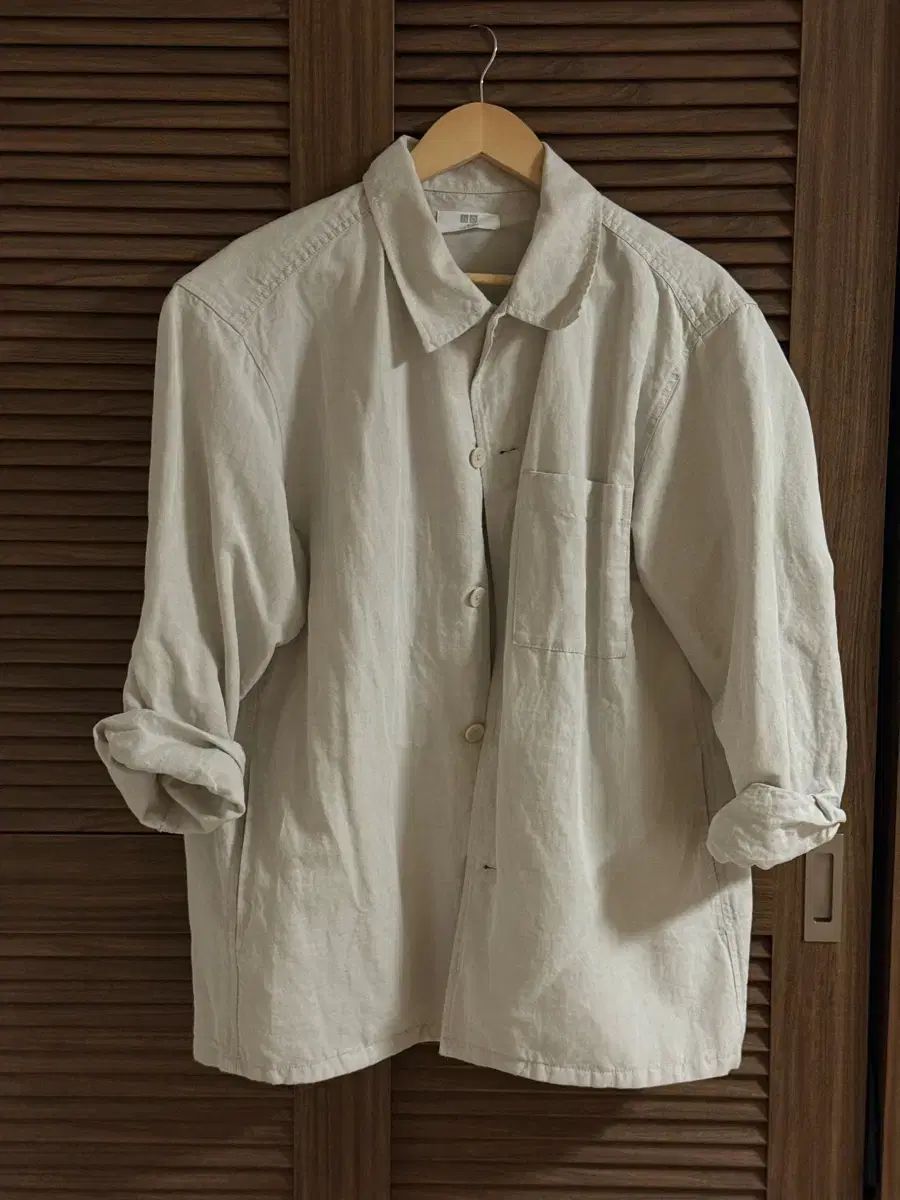 UNIQLO ユニクロ コットンリネンシャツジャケット ナチュラル