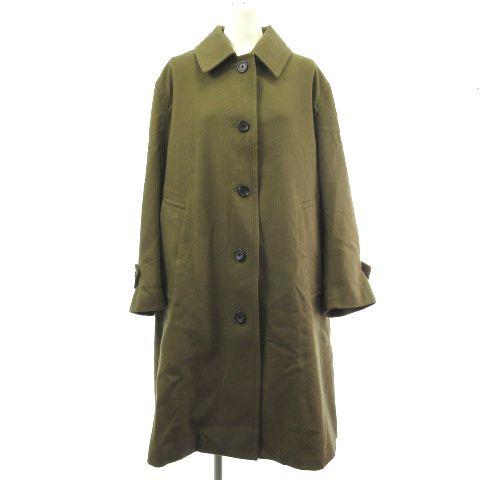 マーガレットハウエル MARGARET HOWELL 美品 23AW MILLED WOOL TWILL ロングコート ウールコート  578-3212003 オリーブ 1