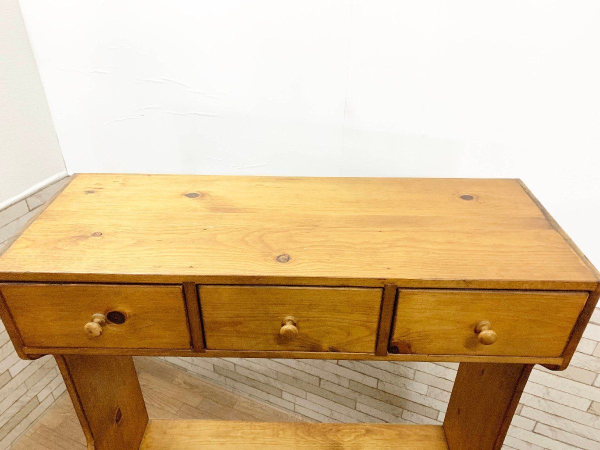 アメリカンカントリー　木製ローボード　テレビ台　ヴィンテージ家具　アンファン アンファン テレビボード キャビネット カントリー家具 引き出し