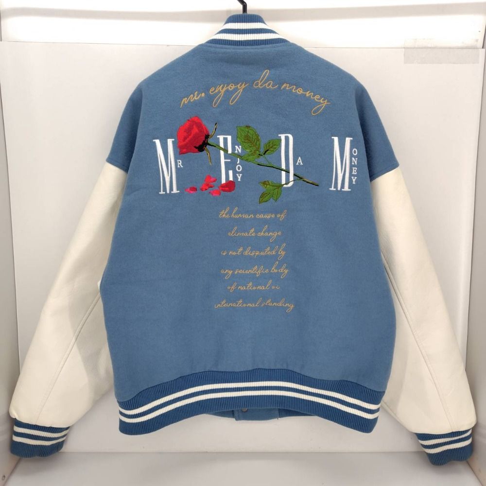 05w15094 ミスターエンジョイダマネー MR.ENJOY DA MONEY スタジャン ローズ Rose ブルー サイズL メンズ 品