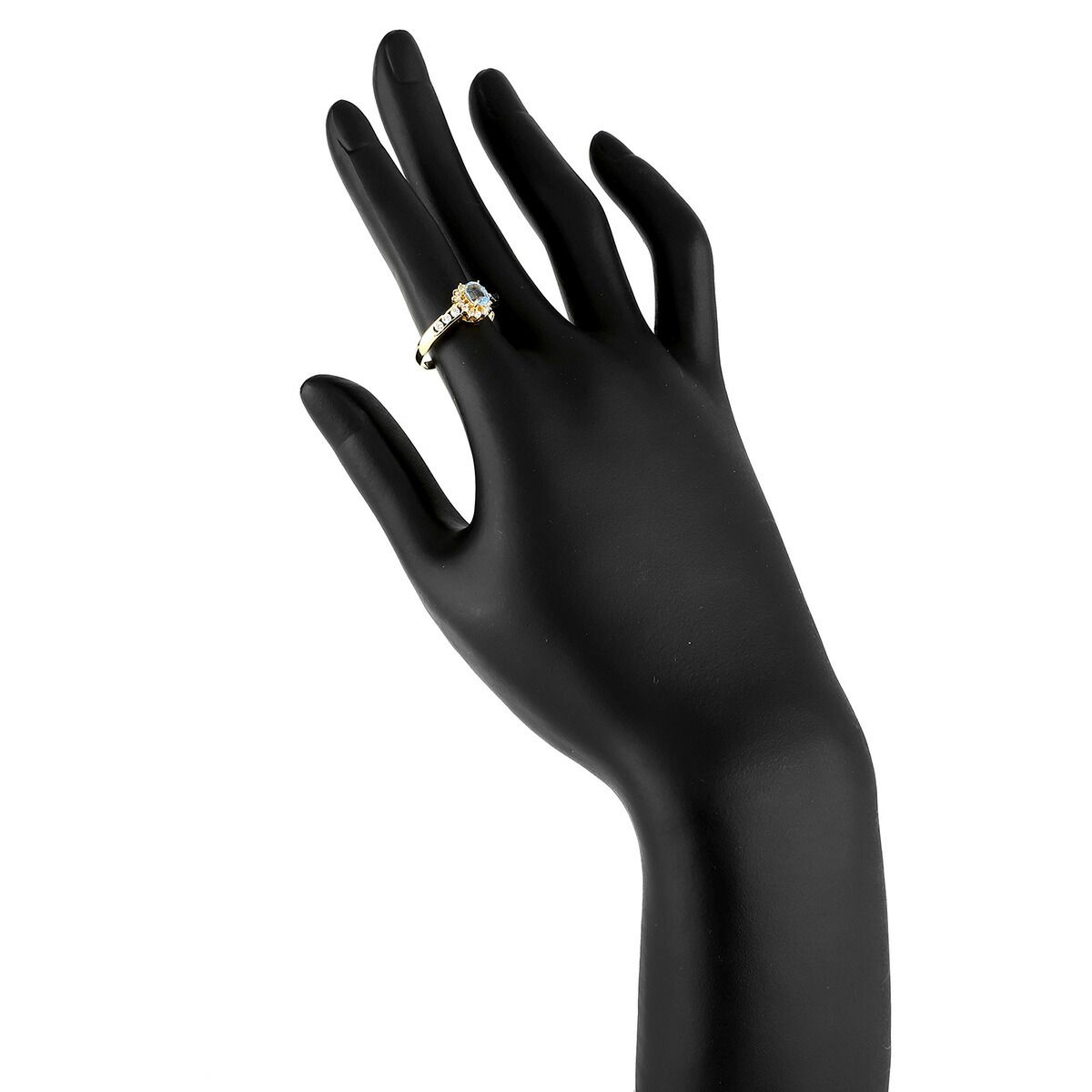 リング 指輪 アクアマリン 0.415ct ダイヤモンド 0.26ct K18 12号 中古  