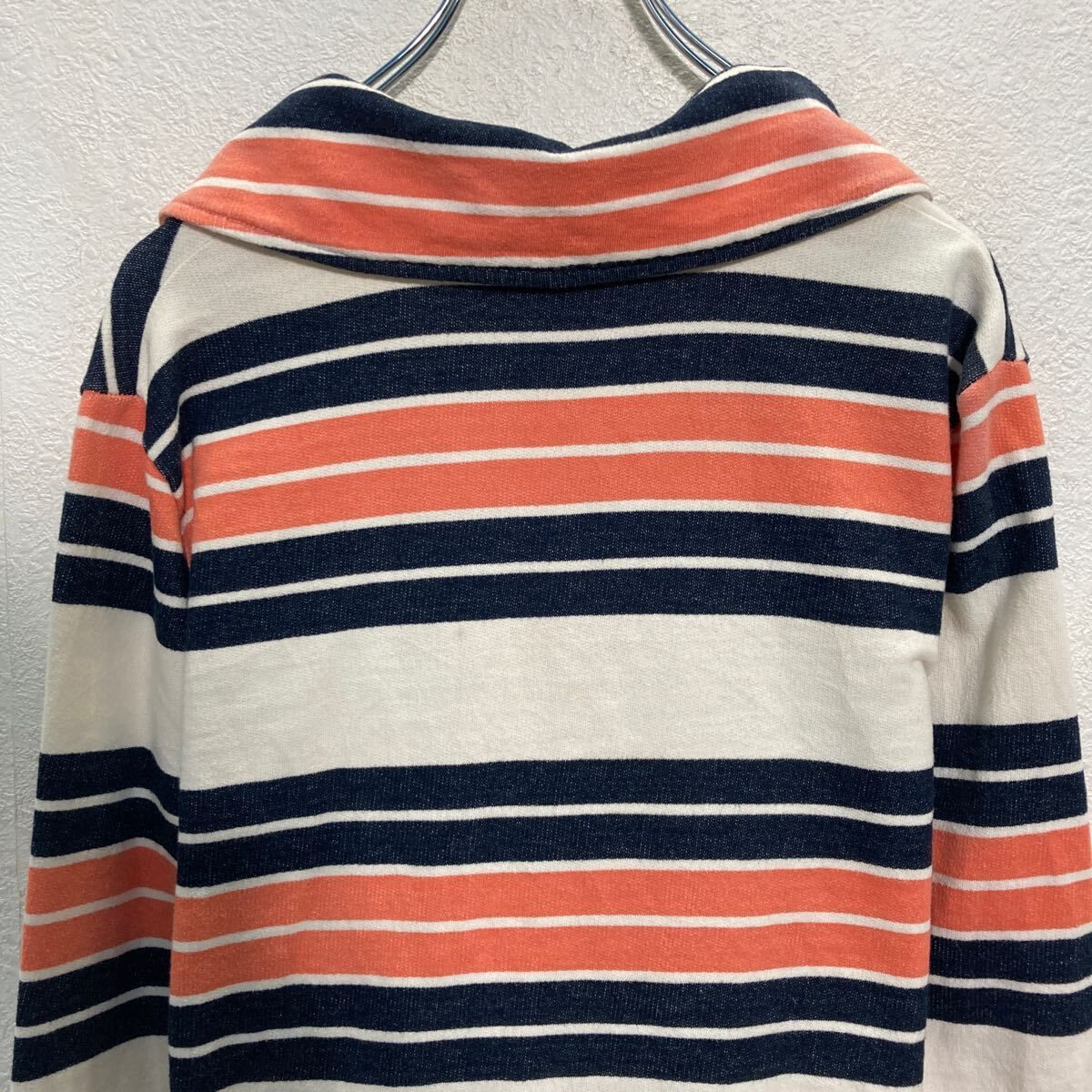 TOMMY HILFIGER ロゴ スウェット トミーフィルフィガー L ボーダー 古着卸 アメリカ仕入 a609-6889