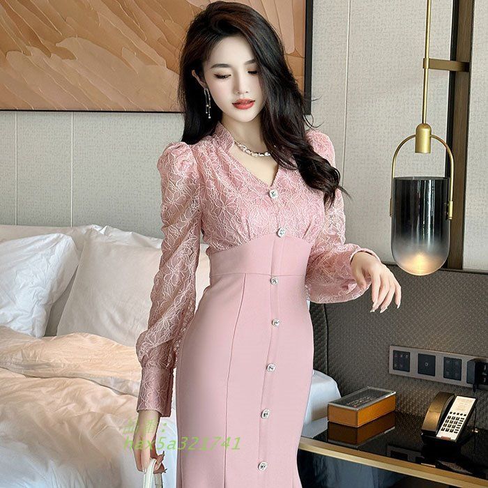 ハイウエスト切り替え ミモレワンピース