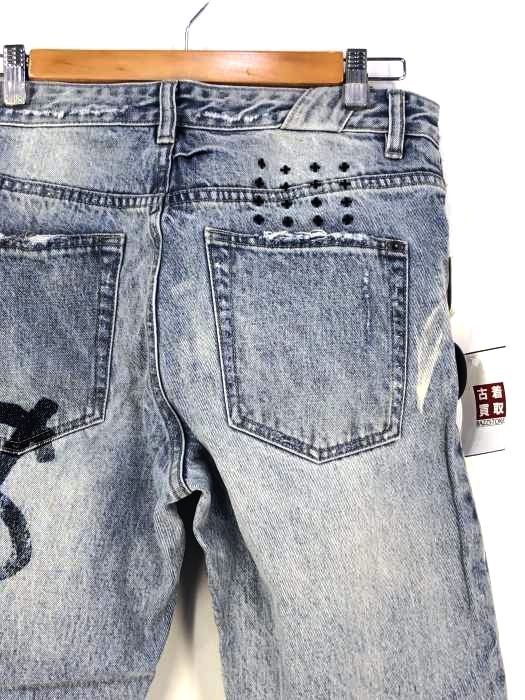 ksubiデニムパンツ KSUBI】膝ダメージスリムジーンズChitch Punk Blue Thrashed