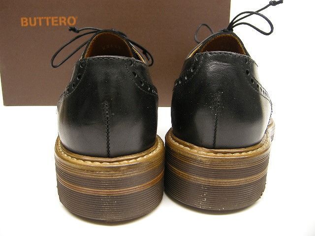 サイズ41-44 (約26.5-28.5cm相当)■新品■ブッテロ BUTTERO シューズ ブラック B5623UTHGB