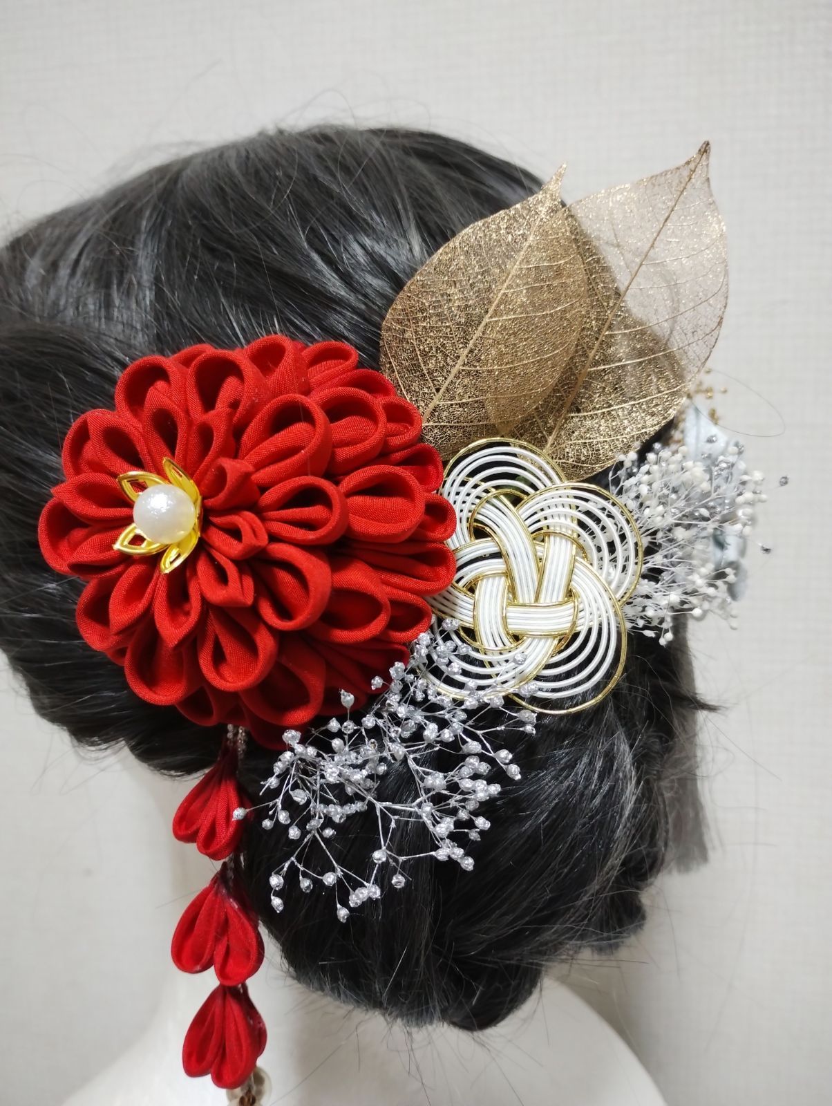 A-297 髪飾り つまみ細工 成人式 結婚式 卒業式 七五三 和装 A-297