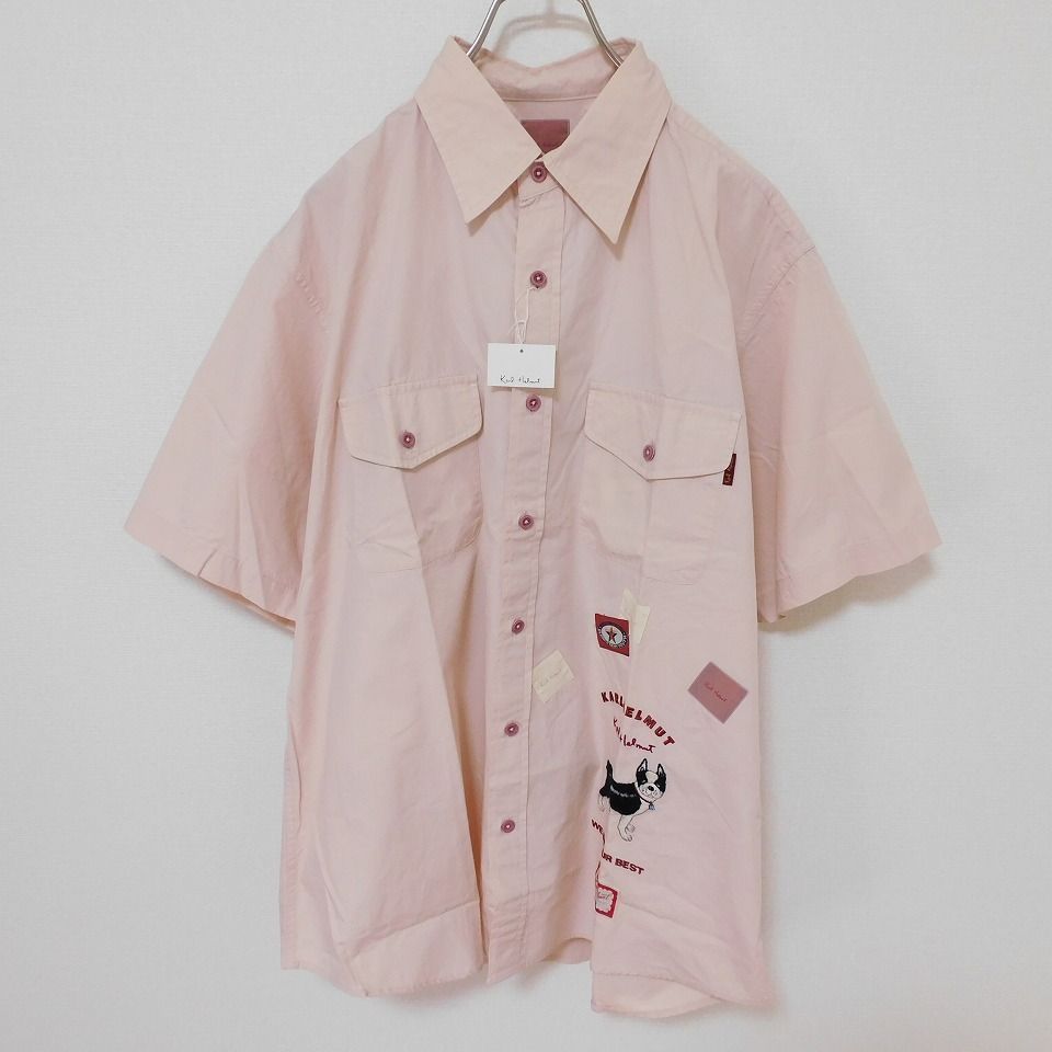 新品】カールヘルム クマ 桜 刺繍 チェック柄 長袖シャツ メンズ