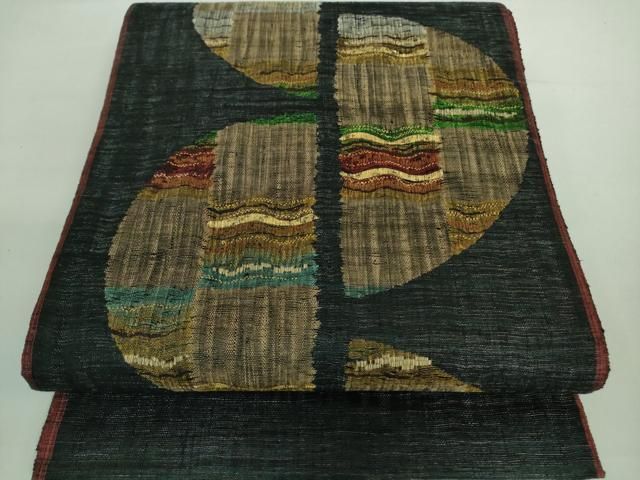 正絹 袋帯 太鼓柄 伊豆蔵明彦 ひなや工房 組紐 極上 逸品 未使用品 平和屋本店□極上 ひなや工房 くむ・あむ・おる 伊豆蔵明彦 組織