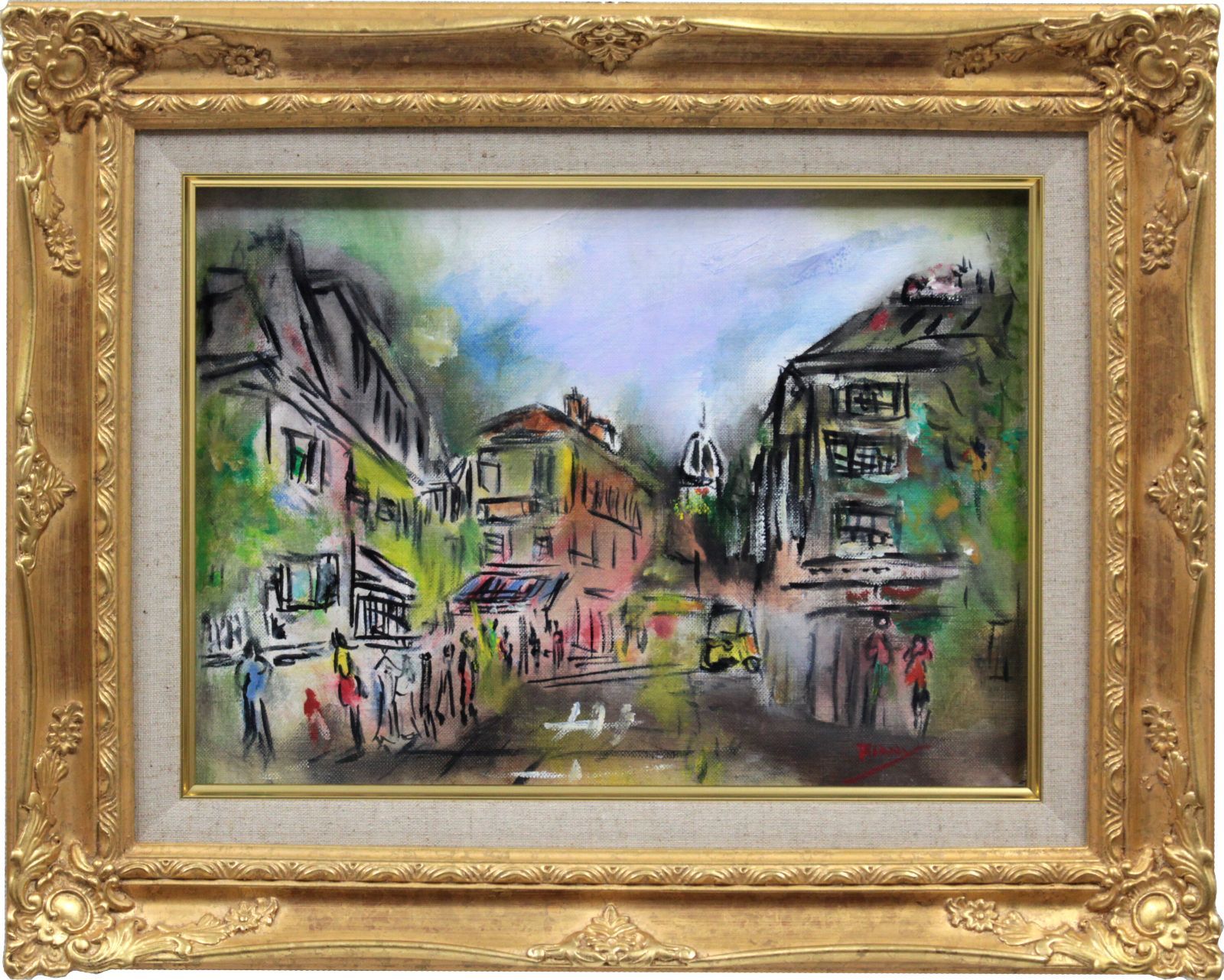 作家不明『街並み』油彩画【真作保証】 絵画 作家不明『街並み』油彩画【真作保証】 絵画 - メルカリ