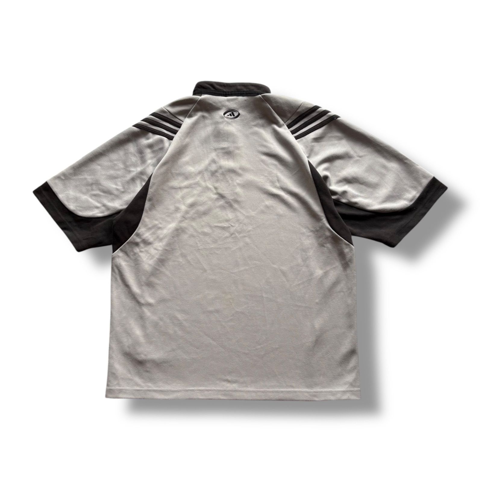 希少90sニュージーランドオールブラックス ラガーシャツXL 00s adidas “New Zealand ALL BLACKS” S/S Stand Collar Rugby