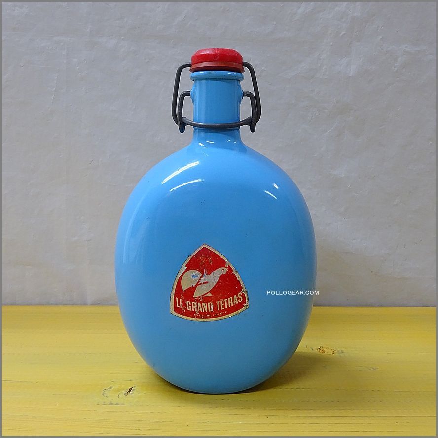 旧ラベル500mlグランテトラ LE GRAND TETRAS アルミ水筒 水色 1970年代 グランテトラ 1.0L 旧丸型 LE GRAND TETRAS シルバー