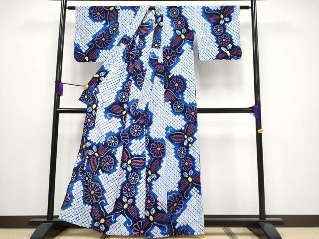 平和屋着物 上 夏物 浴衣 有松鳴海絞り 花蝶文 綿 CYAA3256s5