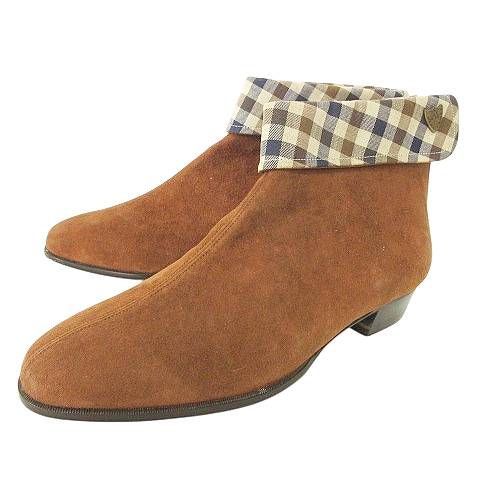 アクアスキュータム AQUASCUTUM スエード ブーツ クラブチェック