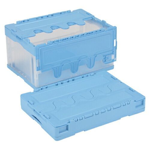 【単品】 折りたたみコンテナ 岐阜プラスチック工業 折りたたみコンテナー ブルー透明 CF-S41NR 4938233577258 外寸：幅５３０×奥３６６×高２８１ｍｍ容量：４０ｌ
