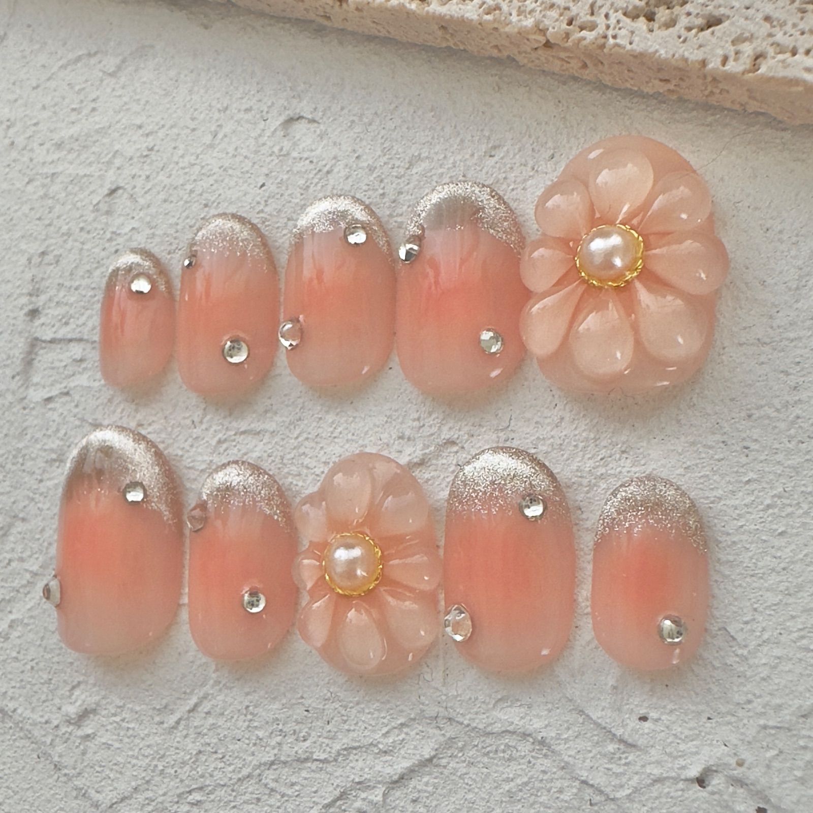 ネイルチップ no.013 チークマグネットフレンチ マグネット フレンチ 