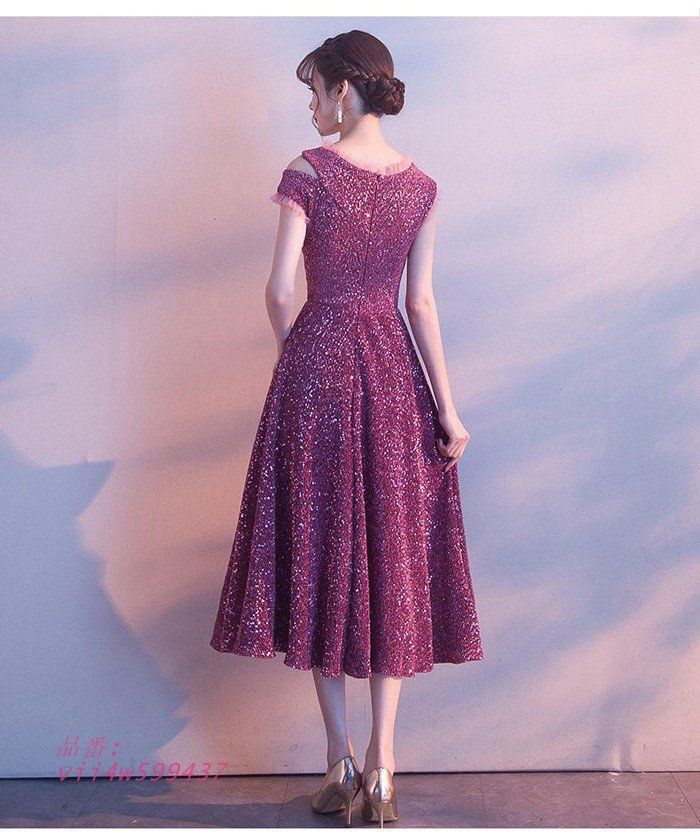 パーティードレス ミモレ丈