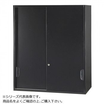 豊國工業 壁面収納庫浅型引違い 上置 ブラック HOS-HKSUSXN-B CN-10色 ブラック