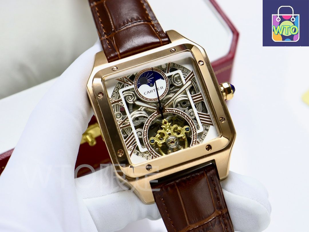最終　Cartier 専用ケース付き 今日WTO】Cartier カルティエ 角型腕時計 トップバージョン 316L