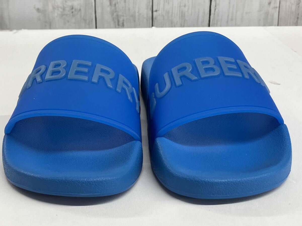 BURBERRY サンダル バーバリー スリッパ シャワーサンダル ブランドロゴ ブルー サイズ37