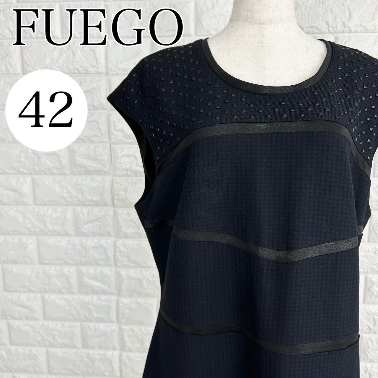 値下げ交渉OK☆ フエゴ FUEGO 42サイズ ブラック デザインワンピース 