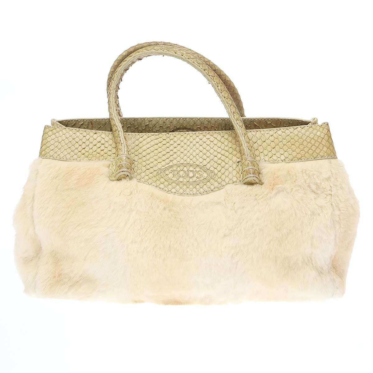 【美品】トッズ パイソンファー コンビネーション ハンドバッグ トート TOD'S トッズ パイソンファー コンビネーションバッグ ベージュ - メルカリ