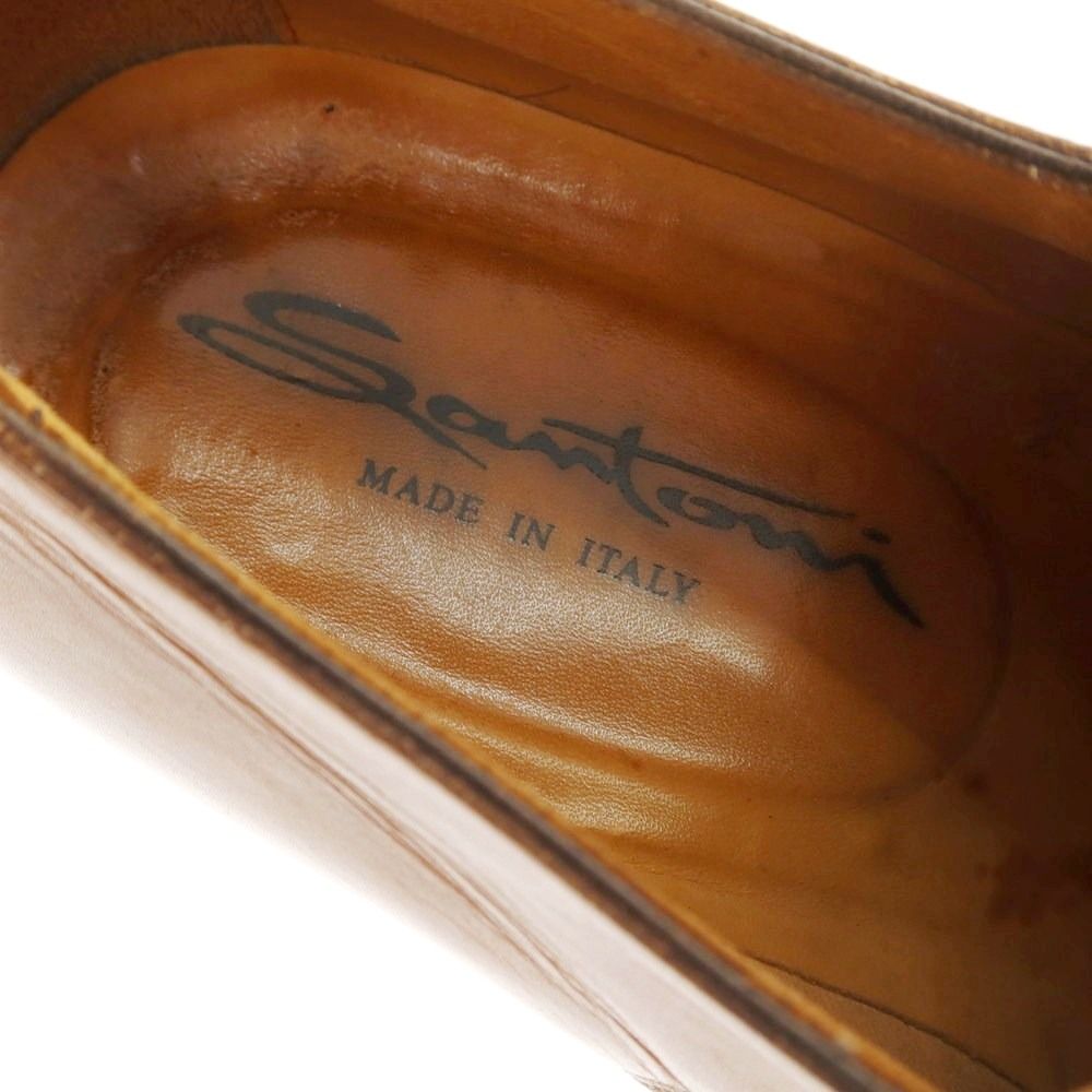  サントーニ Santoni Uチップ ドレスシューズ ライトブラウン サイズ7 メンズ デッキシューズ 靴