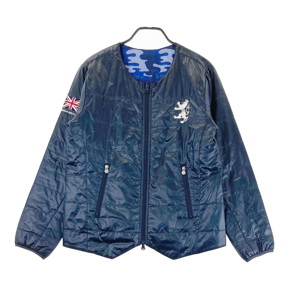 サイズ L ADMIRAL アドミラル リバーシブル 中綿ジャケット ロゴ×カモフラ柄 ネイビー系 240101382610 ゴルフウェア メンズ ストスト