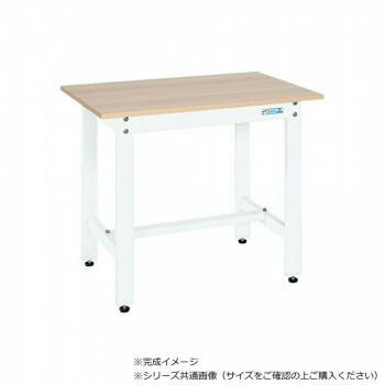 サカエ 軽量作業台KKタイプ 抗菌加工 木目天板 パールホワイト 900×600×740mm KK-38MKW