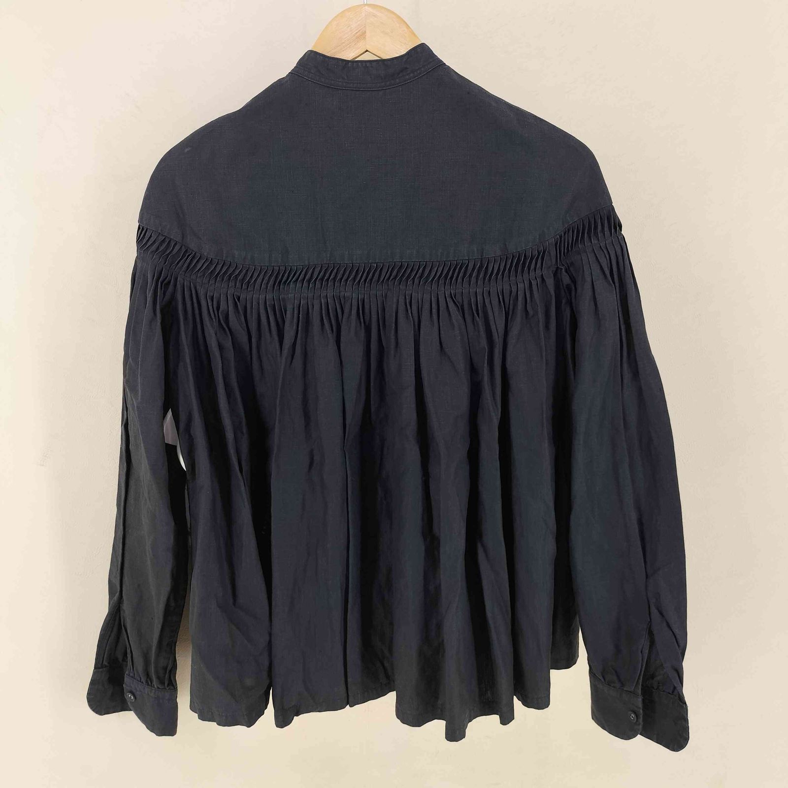 良品 23AW yori ヨリ ビッグリボンブラウス スタンドカラー
