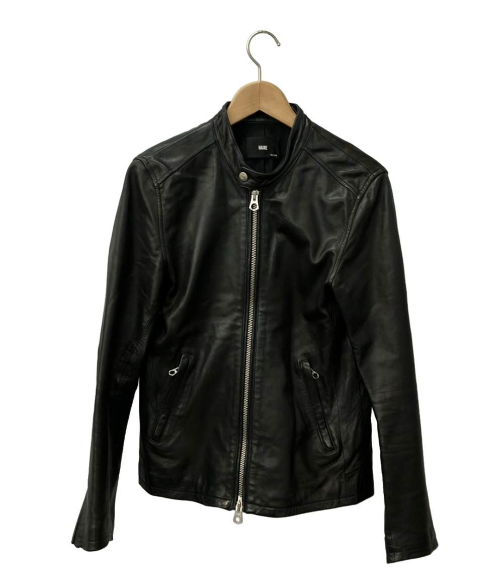 HARE(ハレ).羊革ラムレザー.シングルライダースジャケット黒S(IDEAL