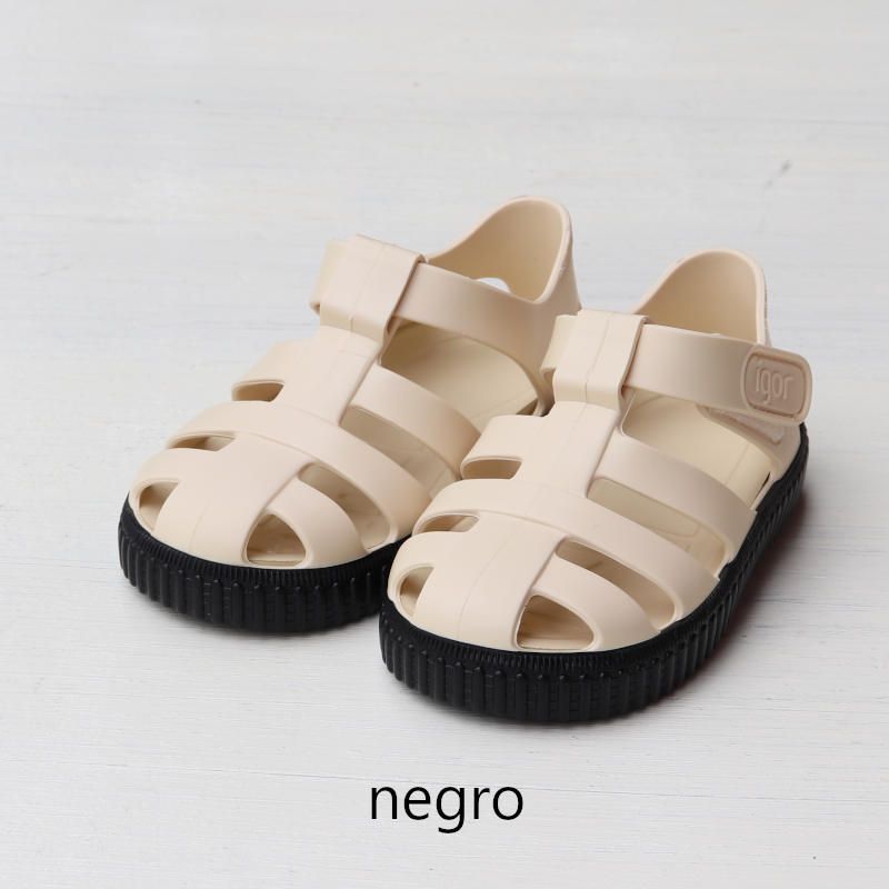 【新品・未使用】igor（イゴール） NICO（ニコ） MARFIL negro キッズ サンダル size27-32 16.5cm-20cm