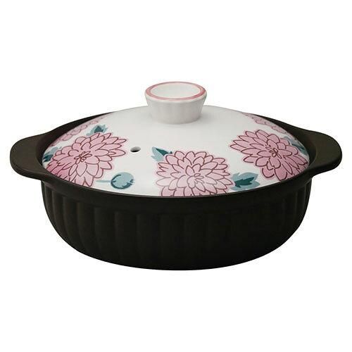【新品・5営業日で発送】スズ木 土鍋 直火 レンジ 対応 3-4人用 8.5号 サーマテック 花柄 ピオン 7223-0680