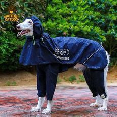 ネイビー 犬用 レインコート 雨具 マジックテープ フード付き 脱着簡単 ワンちゃんレインコート 服 犬 レインコート 完全防水 防雪 防風 通気 着脱簡単 梅雨対策 雪対策 犬カッパ ペット雨具 夜間反射 調節 四季通用 中型犬 大型犬